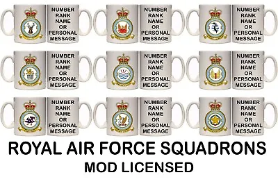 ROYAL AIR FORCE RAF SQUADRONS PERSONAL MILITARY 11oz & 15oz MUG (MI29) REGIMENT • £8.99