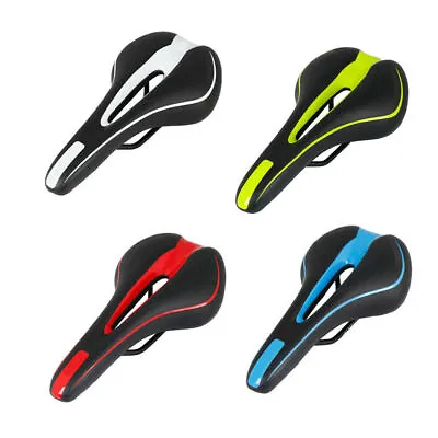 Bicycle Saddle MTB Mountain Road Bike Seat Hollow Leather Cycling Cushion Seat • $12.89