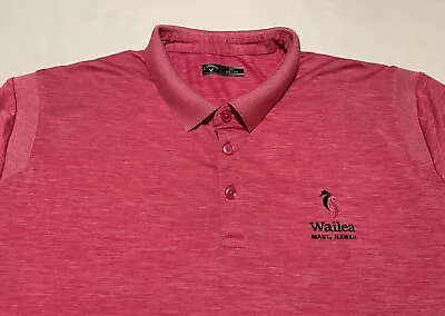 Callaway Wailea Maui Hawaii Distressed Pink Men's Golf Polo Shirt Size XXL  EUC • $9.99