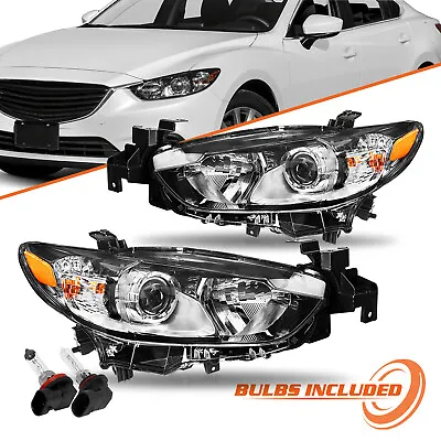 For 14 15 16 17 Mazda 6 Halogen Headlights Left & Right Side Pair W/Bulb LH+RH • $126.99