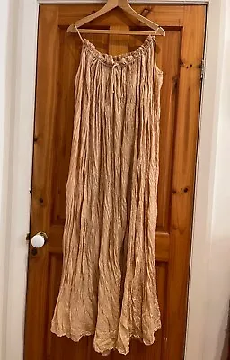 £26 • Buy Monsoon VINTAGE 70s (maybe Early 80s) Crinkle Long Dress Size 12 (10 14 16 18+?)