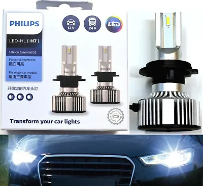 Philips Ultinon Essential G2 White H7 Two Bulbs Head Light Low Beam Replace OE • $75