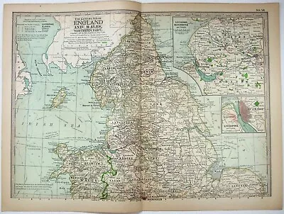 Northern England & Wales - Original 1897 Map By The Century Company Antique • $17