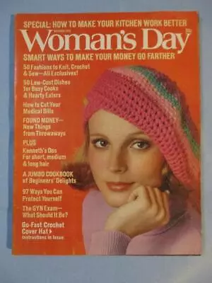 Vtg Woman's Day Magazine October 1973 Knit Crochet Low Cost Recipes Hair Styles • $16.90