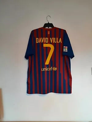 Barcelona 2011-12 Home Shirt / DAVID VILLA 7 / XL (Very Good) • £50