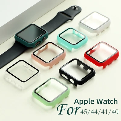 $6.95 • Buy For Apple Watch 45 44 42 41 40mm Screen Protector IWatch Case Cover Band Bumper