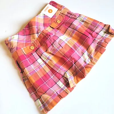 Gymboree Girls Sz 4 Sunflower Smiles Orange Plaid Skort NWT • $15.84