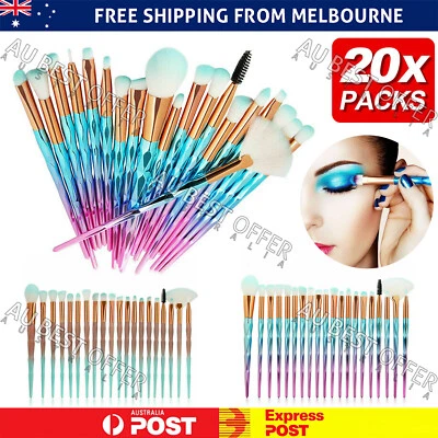 $8.42 • Buy 20PCS Eye Make-up Brushes  Unicorn Eyeshadow Eyebrow Blending Brush Set AU