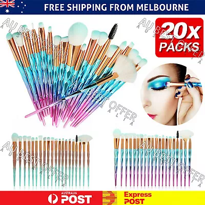 20PCS Eye Make-up Brushes  Unicorn Eyeshadow Eyebrow Blending Brush Set AU • $8.16