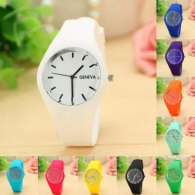 Women Ladies Soft Jelly Silicone Band Quartz Sports Girl Wrist Watch *UK STOCK* • £5.49