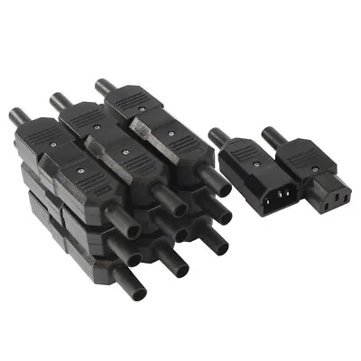 10Pair AC250V 10A 3P Panel Mount IEC320 C14 Socket C13 Adapter Connector • £17.09