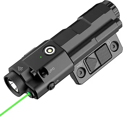 TOUGHSOUL 1600lm Flashlight & Green Laser Sight For Picatinny & M-Lok Dual Rail • $69.99