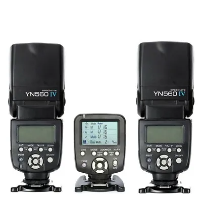 2pcs Yongnuo YN560 IV Flash + YN560TXII LCD Wireless Flash Controller For Canon • $419.09