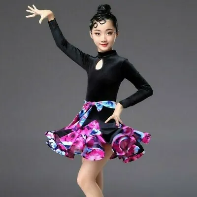 Girls Kids Latin Dancewear Jazz Ballroom Dance Dress Performance Dancing Costume • $51.34