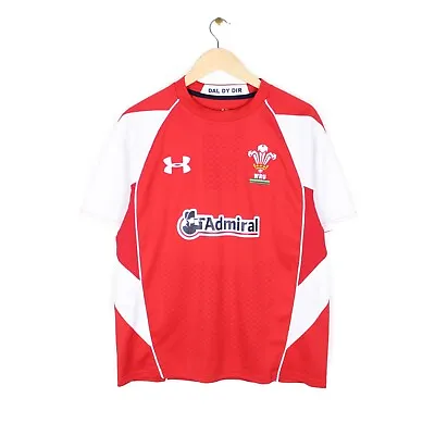 Wales Home Rugby Shirt Under Armour Admiral Short Sleeve Mens Jersey Size M • £29.99