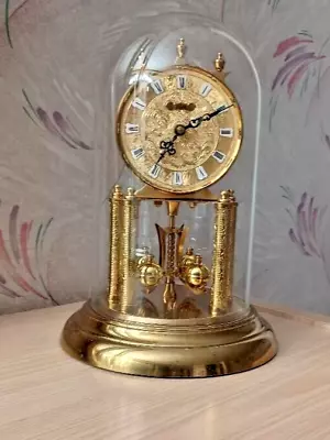 Vintage Schatz Glass Dome Rotating Pendulum Anniversary Clock West Germany • $252.15