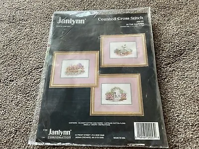 Janlynn IN THE GARDEN  Cross Stitch Kit 3 In 1 Unopened • £10