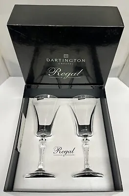Dartington Regal Amethyst Pair Wine / Toasting Glasses W Swarovski Crystals BNIB • £29
