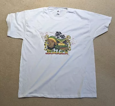 Jamaica T Shirt Cotton In Different Sizes - Rasta Man With Flag • £11