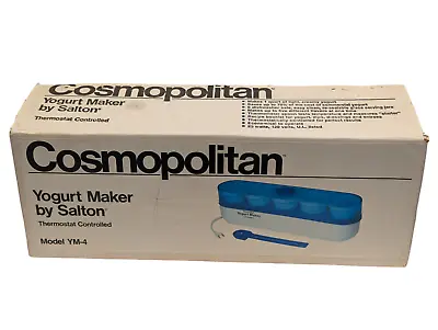 Vtg New Salton Cosmopolitan Yogurt Maker Model YM-4 Thermostat Control 5 Cups • $29.99