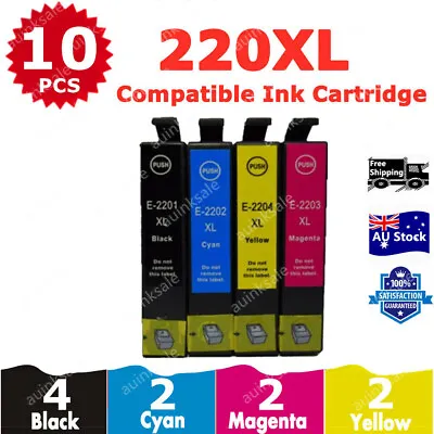 $23.90 • Buy 10x Non-OEM Ink Cartridges 220XL 220 XL For Epson WF2630 WF2650 WF2660 XP420