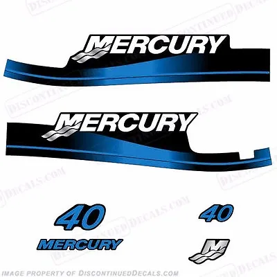 Fits Mercury 2000 - 2001 40hp 2-Stroke Outboard Decal Kit *Blue* - In Stock!  • $84.95
