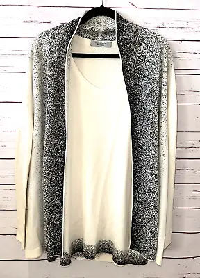 D. EXTERIOR Made In Italy Size L Cashmere Blend Metallic Tank Sweater Set Ivory  • $49.99