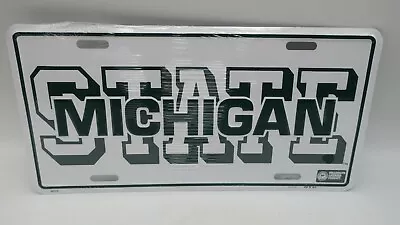 NOS VTG Metal Embossed Front License Plate Car Tag Michigan State College NCAA • $7.97