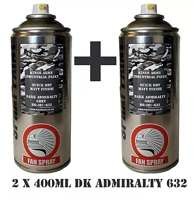 Dk Admiralty Grey Army Spray Paint Military Vehicle Paintball Airsoft Rc X2 • £23.75