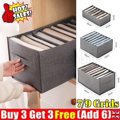 Folding Drawer Organizer Clothes Jeans/T-shirt /Leggings Closet Storage Boxes UK • £4.79