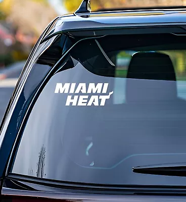 Miami Heat Vinyl Decal Car Truck Vehicle Window Wall Sticker White V2 • $3.99