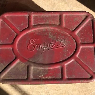 $41.95 • Buy VINTAGE 1940s EMPECO TIN BREAD BOX RED & WHITE COTTAGE FARMHOUSE DECOR 13 
