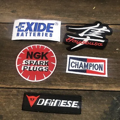 Exide NGK Champion Drainers Hayabusa Iron On Patches Lot Of 5 New Auto  • $20