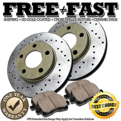 J0722 REAR Drilled Brake Rotors Ceramic Pads FOR 1996 1997 1998 Mustang Cobra • $122.59