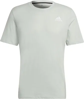 Men's Adidas T-Shirt Aeroready Running Top - Fitness Gym Training Gym - Green • £12.99