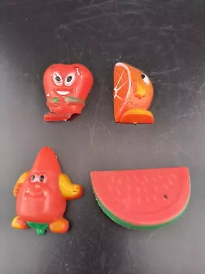 Vintage Fruit  Veggie Refrigerator Memo Magnets Lot Of 4 • $7