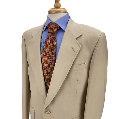 Vtg Jack Nicklaus Hart Schaffner Marx Beige Gold Button Blazer Sport Coat 40R • $37.99