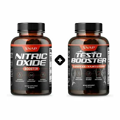 Nitric Oxide & Testosterone Booster For Men L Arginine L Citrulline 60 & 90 • $50.53