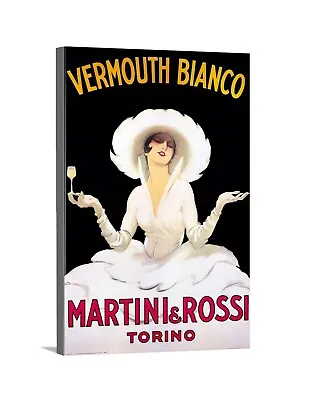 Vermouth Bianco Martini And Rossi Liquor Advertising Canvas Wrap Print 16 X 24 • $59.95