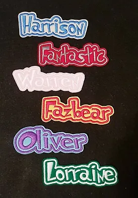 £3.65 • Buy Personalised Embroidered Name Patch Badge D1 Iron On Sew On