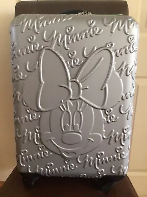 Disney Minnie Mouse Embossed Cabin Suitcase 21” Silver “ PRICE DROP “ • £60