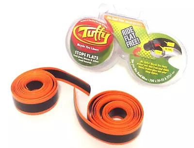 Mr.Tuffy 700 X 20-25C Pair Bike Tire Liners Orange Stops Flats MTB Bike 27 X1 • $17.95