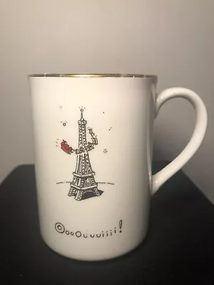 Merry Masterpieces Fine Porcelain 1999 Mug Santa & Sleigh Around Eiffel Tower • $9.85