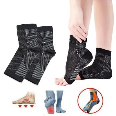 2 X Plantar Fasciitis Socks Heel Foot Arch Support Pain Relief Compression Socks • £2.74