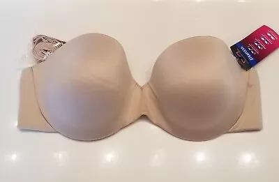 Maidenform Strapless Bra 36C Beige Underwire Comfort Devotion *Straps Included • $15.95