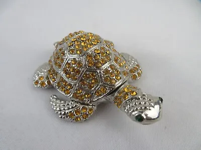 Enamel Trinket Hinged Sea Turtle Jeweled • $14.67