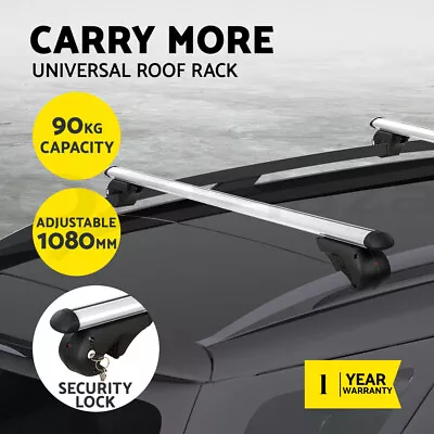 Universal Car Roof Racks Pod Cross Bars Aluminium Adjustable 108cm Sliver • $67.95