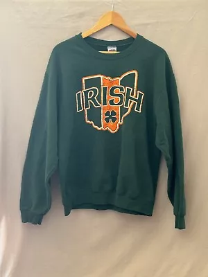 Irish Ireland Green Orange Country Sweater Jerzees Size Large • $22