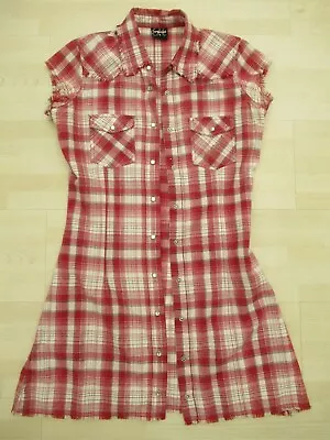 Ladies Fashionable HOOCH Red Tartan Sleeveless Dress Size 8. • £10