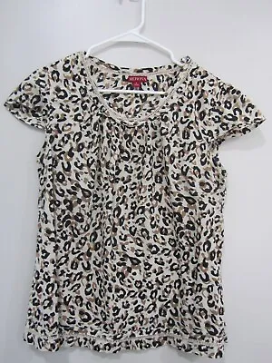 MERONA Top Shirt Blouse L 12 Bust 42 Length 25 Multicolor Animal Print Soft • $11.99